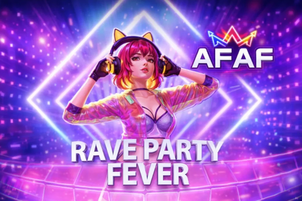 Tampilan RAVE PARTY FEVER di AFAF dengan nuansa pesta malam dan efek cahaya neon yang lembut